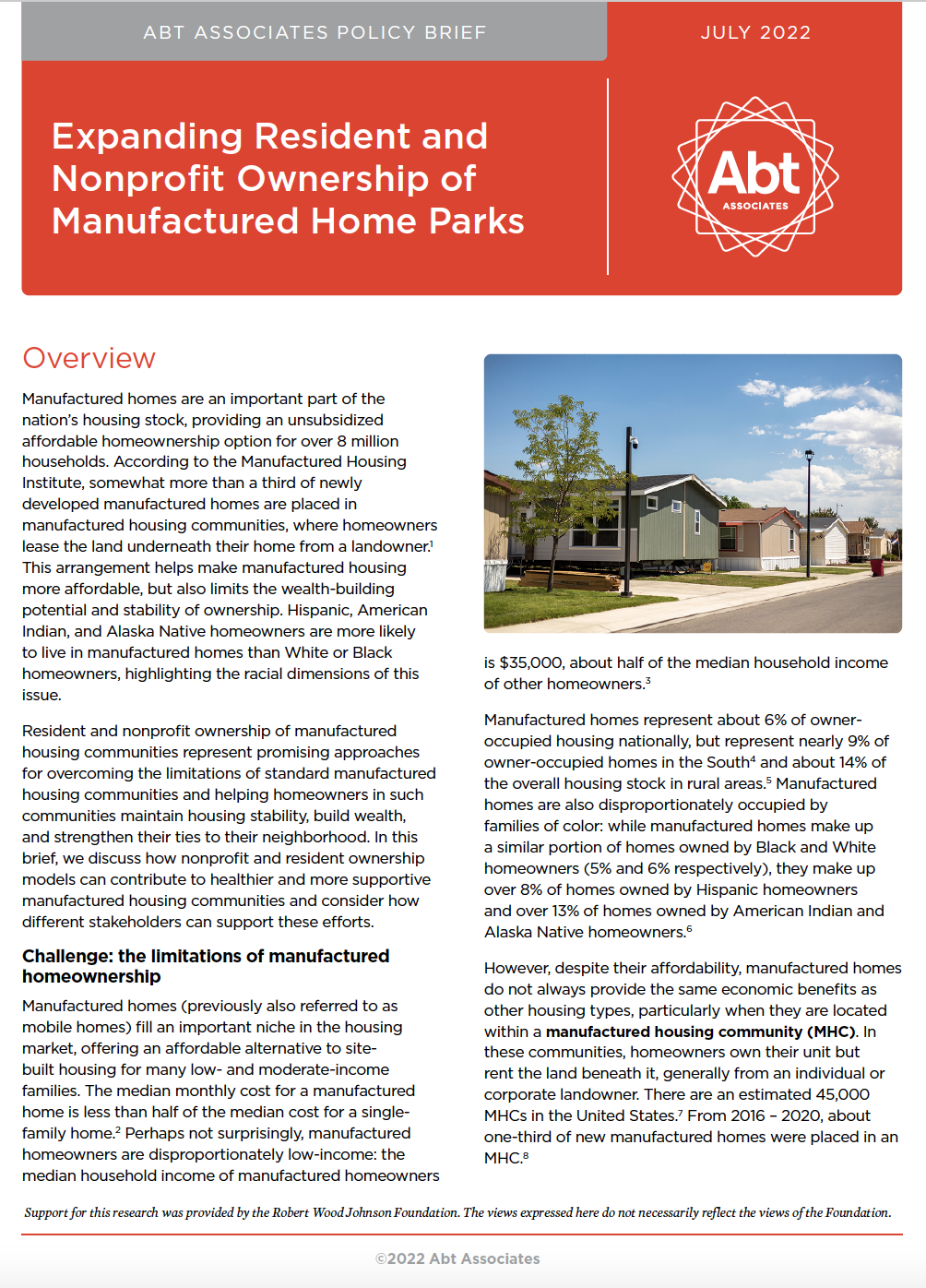 Expanding Resident and Nonprofit Ownership of Manufactured Home Parks